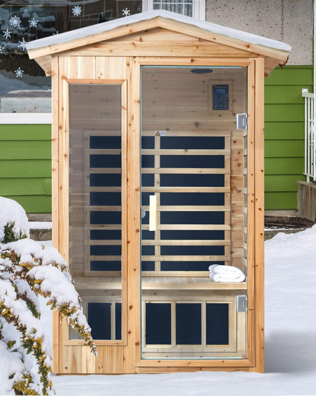 Thermora 2-Person Outdoor Infrared Sauna With Bluetooth Audio And LED Lighting