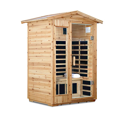 Thermora 2-Person Outdoor Infrared Sauna With Bluetooth Audio And LED Lighting