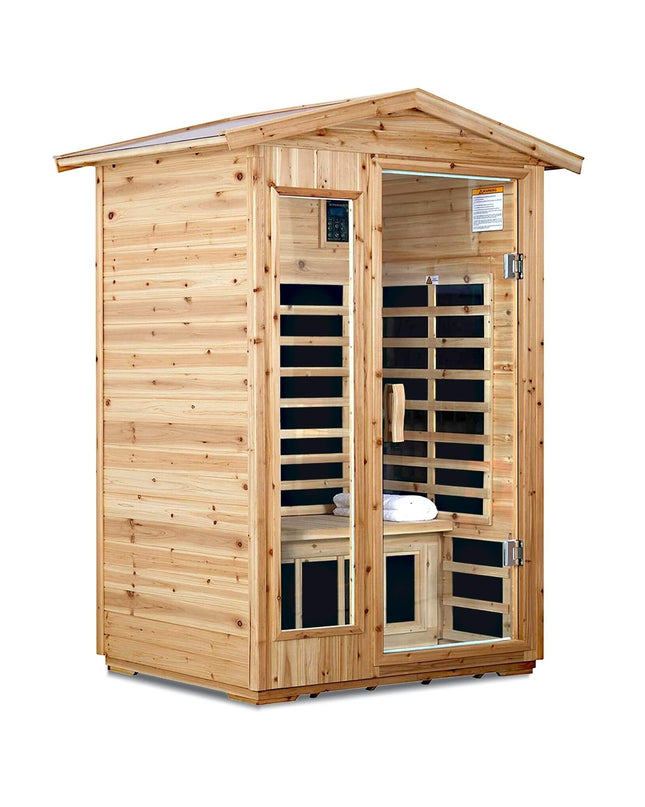 Thermora 2-Person Outdoor Infrared Sauna With Bluetooth Audio And LED Lighting