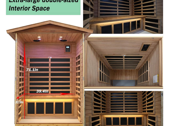 Ignis 2-Person Ultra-Low EMF Mahogany Outdoor Infrared Sauna With Bluetooth Speakers (SAK43021)