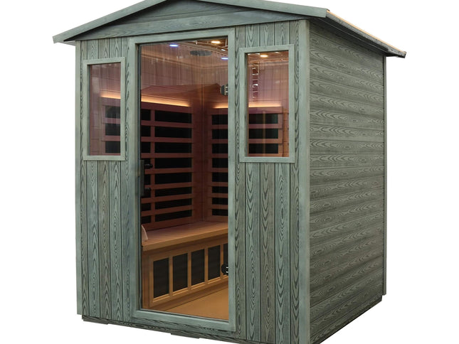 Eterna 4-Person Full-Spectrum Low EMF Carbonized Composite Infrared Sauna Room With Bluetooth Speakers (SAK70182)