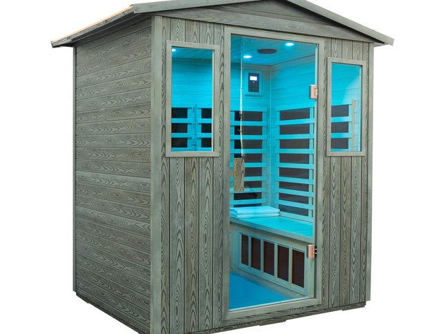Eterna 4-Person Full-Spectrum Low EMF Carbonized Composite Infrared Sauna Room With Bluetooth Speakers (SAK70182)