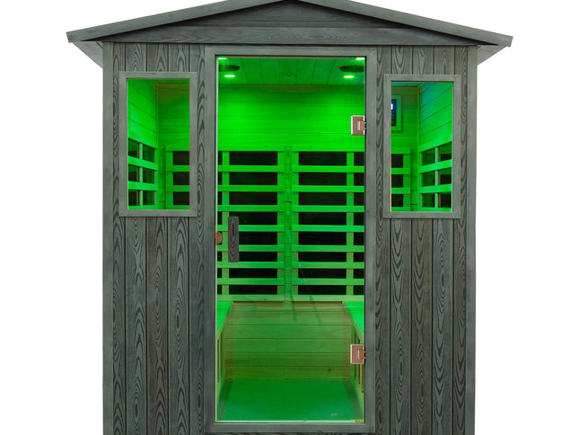 Thermora Eterna 4-Person Full-Spectrum Low EMF Carbonized Composite Infrared Sauna Room With Bluetooth Speakers