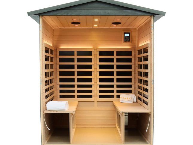 Eterna 4-Person Full-Spectrum Low EMF Carbonized Composite Infrared Sauna Room With Bluetooth Speakers (SAK70182)