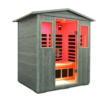 Thermora 3-Person Full-Spectrum Low EMF Carbonized Composite Infrared Sauna Room With Bluetooth Speakers