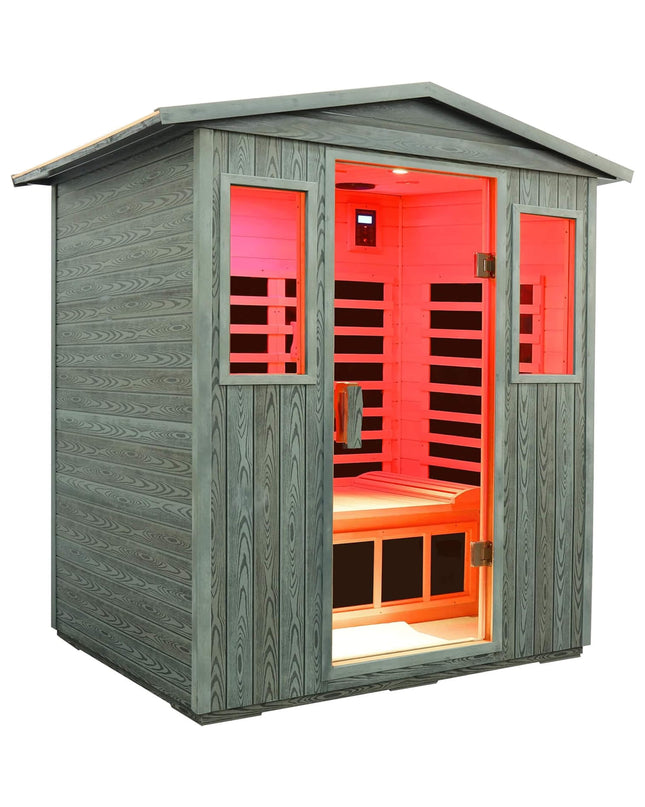 Thermora 3-Person Full-Spectrum Low EMF Carbonized Composite Infrared Sauna Room With Bluetooth Speakers