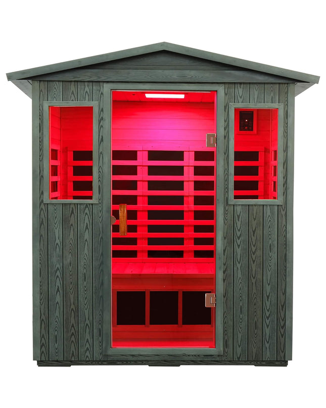 Thermora 3-Person Full-Spectrum Low EMF Carbonized Composite Infrared Sauna Room With Bluetooth Speakers