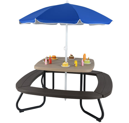 Toddler Outdoor Activity Table with Adjustable and Collapsible Umbrella