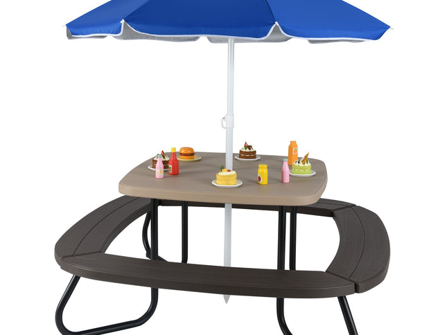 Toddler Outdoor Activity Table with Adjustable and Collapsible Umbrella