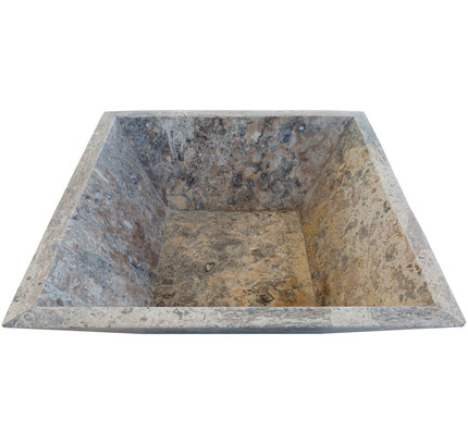 Silver Travertine Natural Stone Fire Pit