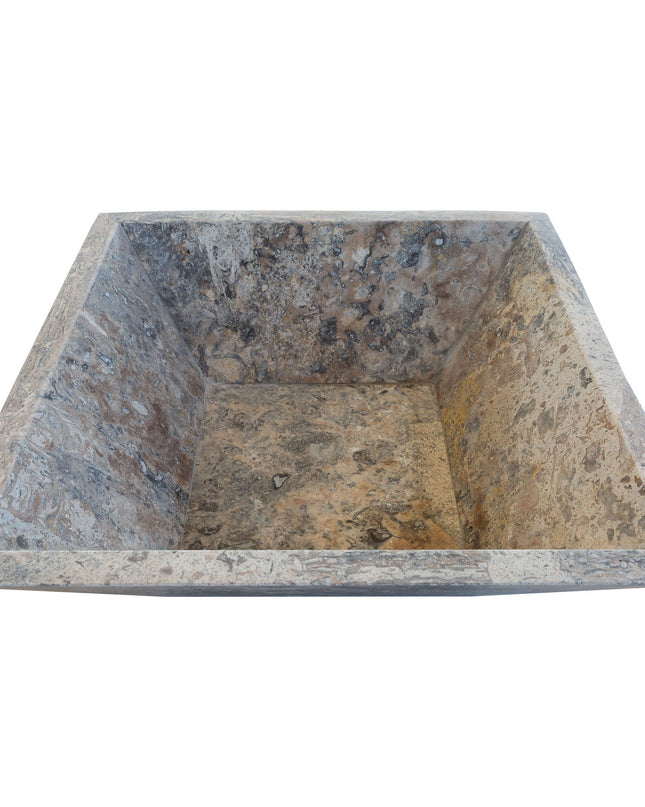 Silver Travertine Natural Stone Fire Pit