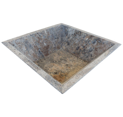Silver Travertine Natural Stone Fire Pit
