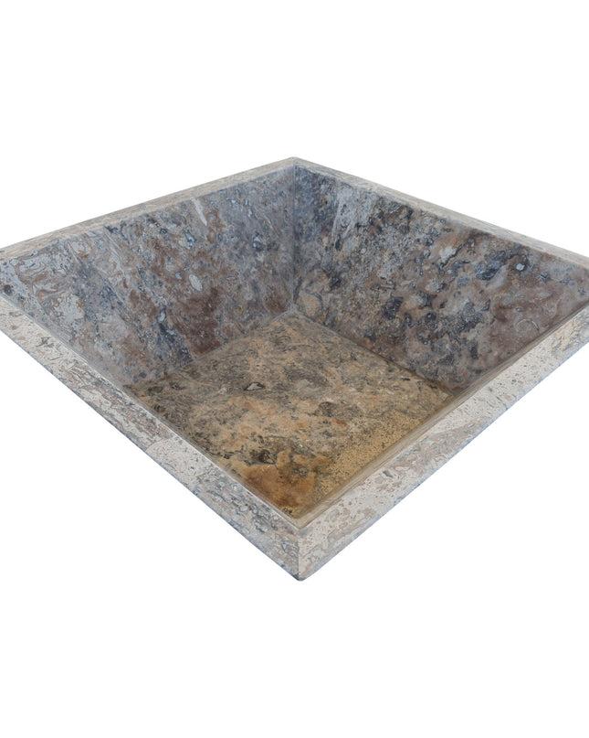Silver Travertine Natural Stone Fire Pit
