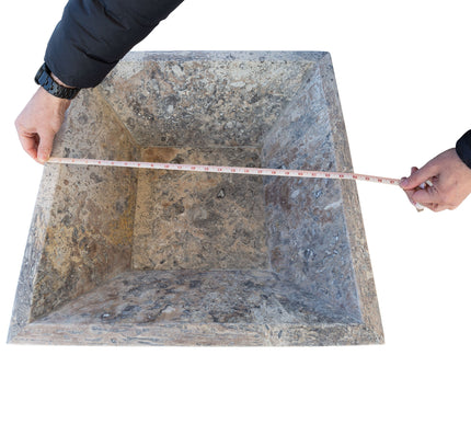 Silver Travertine Natural Stone Fire Pit