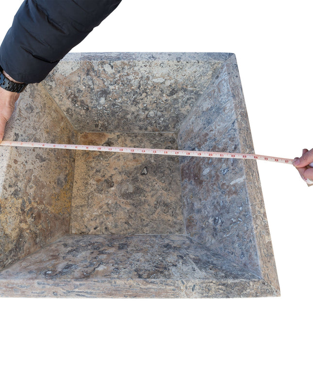 Silver Travertine Natural Stone Fire Pit