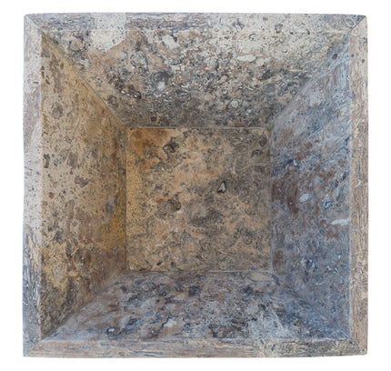 Silver Travertine Natural Stone Fire Pit