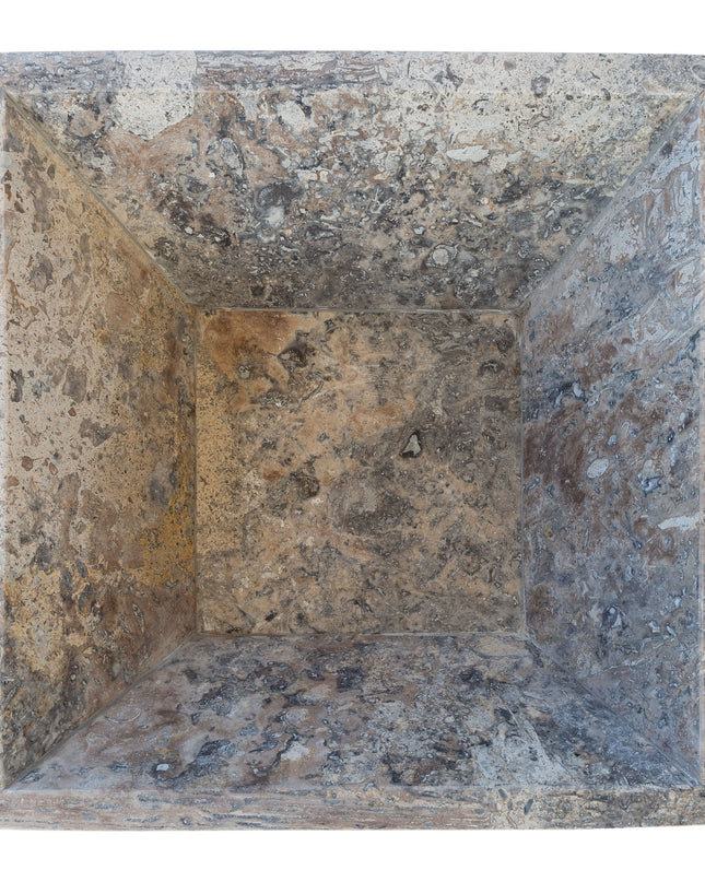 Silver Travertine Natural Stone Fire Pit