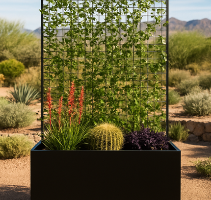 Steel Edge Planter with Trellis