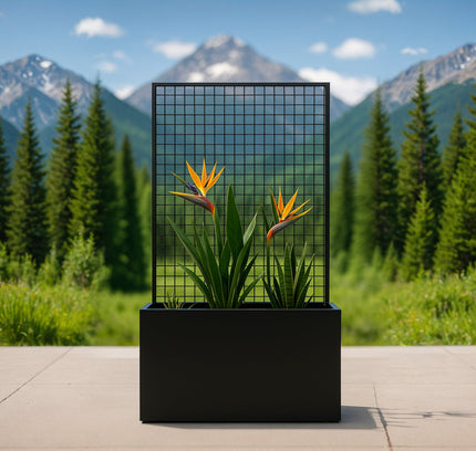 Steel Edge Planter with Trellis