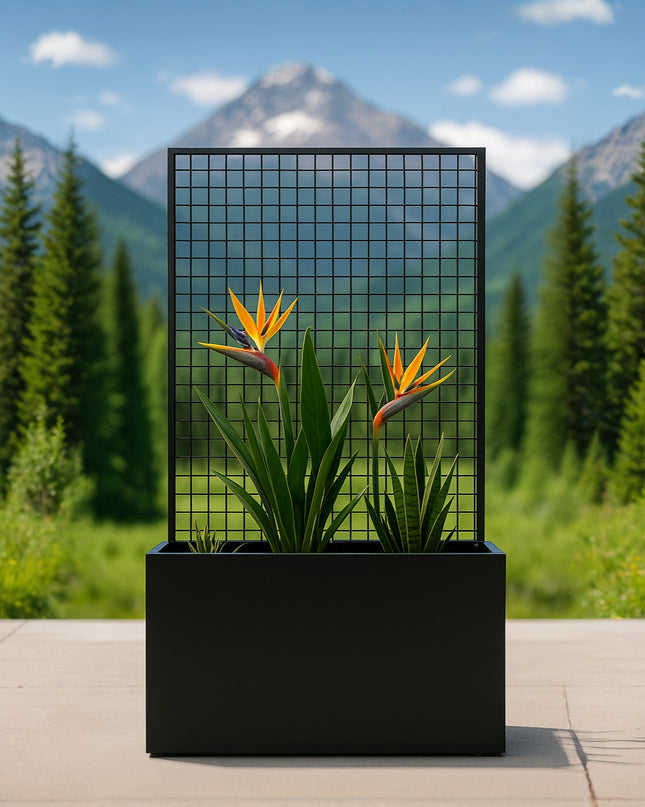 Steel Edge Planter with Trellis