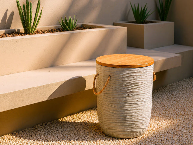 Biban Side Table Natural & Gray