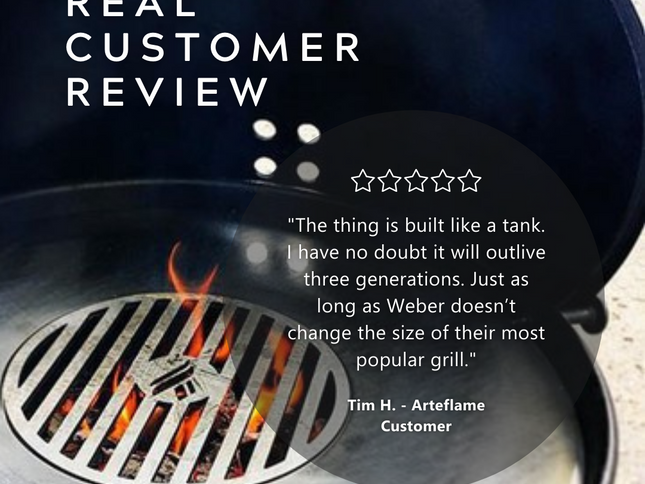 Arteflame Two-Piece Flat-Top Insert — Fits Weber® Kettle Charcoal Grills (Griddle Ring + Center Grill Grate)