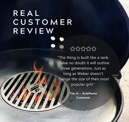 Arteflame 18″ Two-Piece Flat-Top Kit — Fits Weber® Kettle Charcoal Grills (Griddle Ring + Center Grill Grate)