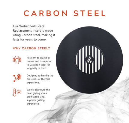 Arteflame Two-Piece Flat-Top Insert — Fits Weber® Kettle Charcoal Grills (Griddle Ring + Center Grill Grate)