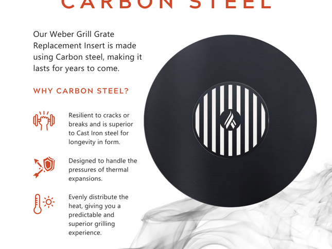 Arteflame Two-Piece Flat-Top Insert — Fits Weber® Kettle Charcoal Grills (Griddle Ring + Center Grill Grate)