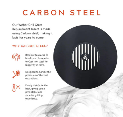 Arteflame 20″ Two-Piece Flat-Top Kit — Fits Weber® Kettle Charcoal Grills (Griddle Ring + Center Grill Grate)