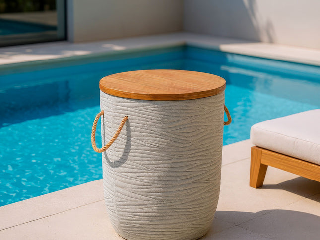 Biban Side Table Natural & Gray