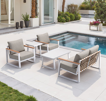 Welt Armchair Taupe & White